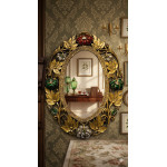 Hint İşi Oymalı Taş İşlemeli Ayna Duvar Dekoru
