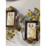 Taşlı Dekoratif  Duvar Resim Çerçevesi 3 Lü 66x37cm