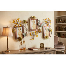 Taşlı Dekoratif  Duvar Resim Çerçevesi 3 Lü 66x37cm