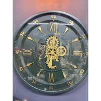 Haki Yeşil Lüx Çarklı Metal Büyük Duvar Saati 80 cm Haki Yeşil Lüx Çarklı Metal Büyük Duvar Saati 80 cm