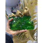 Zümrüt Yeşili Epoksi Kayalıkta Kuşlar Biblosu 20x17cm