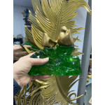 Zümrüt Yeşili Epoksi Kayalıkta Kuşlar Biblosu 20x17cm