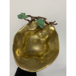 Gold Eskitme Aliminyum Dekoratif Yaprak Tabak