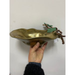 Gold Eskitme Aliminyum Dekoratif Yaprak Tabak