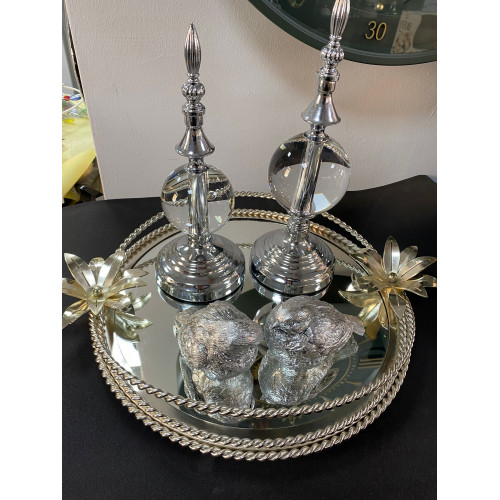 Metal Döküm Aliminyum Aynalı Lüx Tepsi Metal Döküm Aliminyum Aynalı Lüx Tepsi