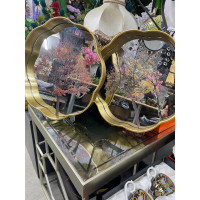 Aynalı 2 Li Dekoratif Tepsi Ağaç Desenli 34cm-35cm Aynalı 2 Li Dekoratif Tepsi Ağaç Desenli 34cm-35cm