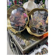 Aynalı 2 Li Dekoratif Tepsi Ağaç Desenli 34cm-35cm Aynalı 2 Li Dekoratif Tepsi Ağaç Desenli 34cm-35cm