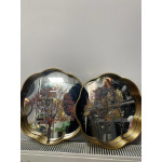 Aynalı 2 Li Dekoratif Tepsi Ağaç Desenli 34cm-35cm