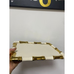 Bambu Desen Dikdörtgen Sunum Tabağı Tepsisi