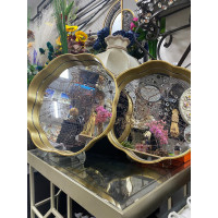 Aynalı 2 Li Dekoratif Tepsi Harita Desenli 34cm-35cm Aynalı 2 Li Dekoratif Tepsi Harita Desenli 34cm-35cm