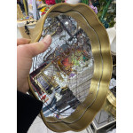 Aynalı 2 Li Dekoratif Tepsi Harita Desenli 34cm-35cm