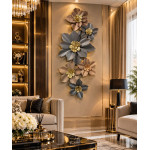 Metal Çiçekli Duvar Dekoru Tablo 130*60cm