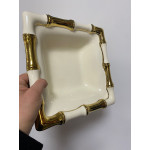 Bambu Desen Kare Derin Sunum Tabağı