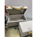 2 li Kumaş Kaplama Gold Detaylı Dekoratif Kutu
