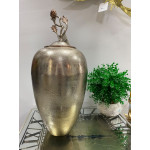 Royal Metal Döküm Kapaklı Küp Vazo 22x40cm