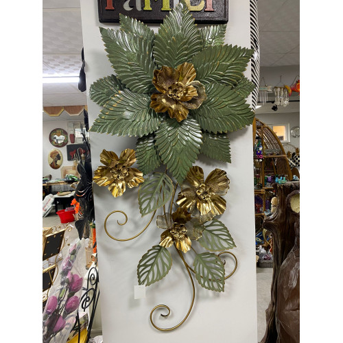 Metal Dekoratif Büyük Çiçekli Duvar Panosu 123*62 cm Metal Dekoratif Büyük Çiçekli Duvar Panosu 123*62 cm