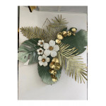 Yeşil Metal Çiçekli Duvar Dekoru 92*75 cm