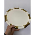 Bambu Desen Yuvarlak Sunum Tabağı Tepsisi