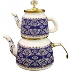 Vintage Emaye Osmanlı Desen Çaydanlık