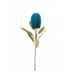 Yapay Banksia Çiçek Dal Mavi 65cm