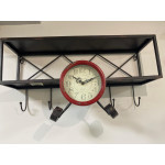 Vintage Uçak Önü Saatli Metal Raf Vintage Uçak Önü Saatli Metal Raf