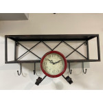 Vintage Uçak Önü Saatli Metal Raf Vintage Uçak Önü Saatli Metal Raf