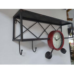 Vintage Uçak Önü Saatli Metal Raf Vintage Uçak Önü Saatli Metal Raf