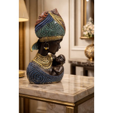 Dekoratif Afrikalı Biblo Anne Ve Çocuk 25x13cm Dekoratif Afrikalı Biblo Anne Ve Çocuk 25x13cm
