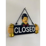 Charlie Chaplin Closed Temalı Duvar Kapı Yazısı Charlie Chaplin Closed Temalı Duvar Kapı Yazısı