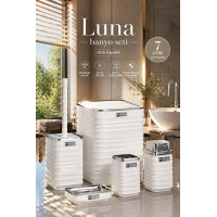 Luna Beyaz Kromlu Kare 5'li Banyo Seti