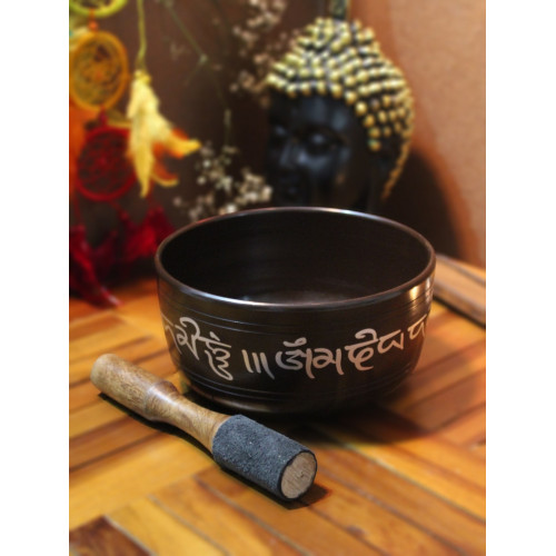 Elif Aksesuar Siyah Meditasyon Çanı Yoga Çanı Tibet Çanağı Singing Bowl
