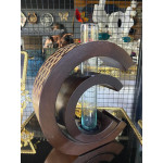 Ahşap Hilal Üzeri Dekoratif Cam Tüplü Vazo 23x19cm