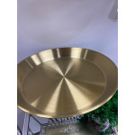 Gold Metal Paslanmaz Çelik Orta Servis Sunum Tabağı 27x3cm