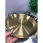 Gold Metal Paslanmaz Çelik Orta Servis Sunum Tabağı 27x3cm