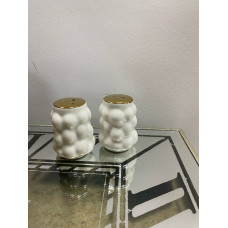 Üzüm Kabartma Desen Gold Detaylı 2li Tuzluk