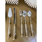 Akrilik Glass 5 Parça Servis Seti - Gold