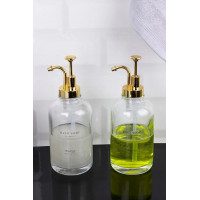 2 Li Set Silindir Altın Pompalı Sıvı Sabunluk 500 ml