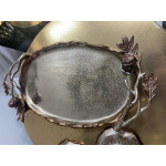 Royal Metal Aluminyum Oval  Dekoratif Tepsi Bronz 38x21cm