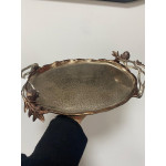 Royal Metal Aluminyum Oval  Dekoratif Tepsi Bronz 38x21cm