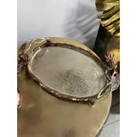 Royal Metal Aluminyum Oval  Dekoratif Tepsi Bronz 38x21cm