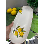 Porselen Limon Desenli Kayık Tabak 36 CM