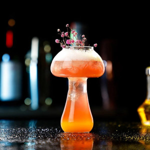 Şeffaf Mantar Modeli  Kokteyl Meşrubat Sunum Bardağı