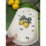 Limonlu Porselen Orta Sunum Tabağı Oval 30x18 cm