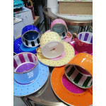 By Como  Puantiyeli 6 Kişilik Çay&Kahve Fincan Takımı