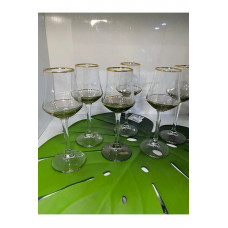Sigma Glas 6 Lı Yaldızlı Kahve Yanı Kadeh