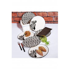 Siyah Zebra Servis Sunum Tabağı 26 cm