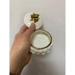 Kapaklı Porselen Yaldızlı Üzüm Kase 8 CM