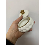 Kapaklı Porselen Yaldızlı Üzüm Kase 8 CM