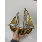 Metal Gold Dekoratif Yelkenli Gemi 32*37 cm