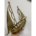 Metal Gold Dekoratif Yelkenli Gemi 32*37 cm